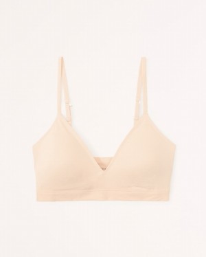 Beige Abercrombie And Fitch Next To Naked V-neck Bralette Women Sleepwear | 75UFNOXSL