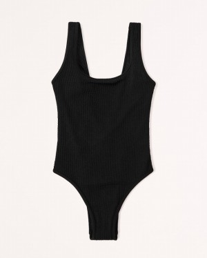 Black Abercrombie And Fitch 90s Scoopneck One-piecesuit Women Swimwear | 01UQBTNRP