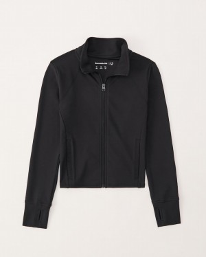 Black Abercrombie And Fitch Active Cropped Full-zip Girls Jackets | 13MOBIGTX