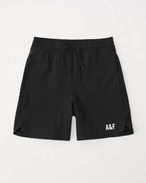 Black Abercrombie And Fitch Active Runnings Boys Shorts | 29QKLFMCS