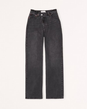 Black Abercrombie And Fitch Curve Love High Rise 90s Relaxed Women Jeans | 32NQZTPWX