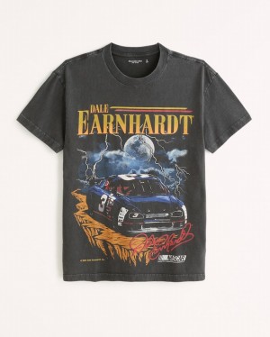 Black Abercrombie And Fitch Dale Earnhardt Graphic Men T-shirts | 95QDNFWOX