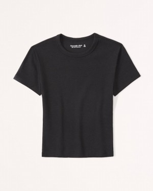 Black Abercrombie And Fitch Essential Rib Baby Women T-shirts | 03FNCXRDE
