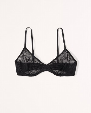 Black Abercrombie And Fitch Lace Underwire Bralette Women Sleepwear | 49HZIJEVF