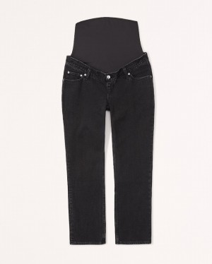 Black Abercrombie And Fitch Maternity Ankle Straight Women Jeans | 94IGOZKJD