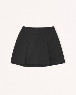 Black Abercrombie And Fitch Pleated Menswear Mini Women Skirts | 41LIDBYSA