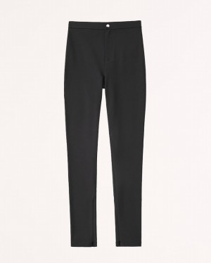 Black Abercrombie And Fitch Ponte Skinny Zip Women Leggings | 23XYGVKWO