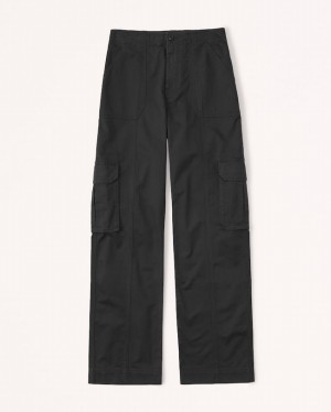 Black Abercrombie And Fitch Relaxed Cargo Women Pants | 90ADMVRSH