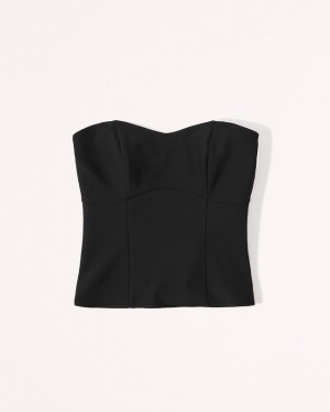 Black Abercrombie And Fitch Strapless Crepe Women Sets | 03KXBDLNO
