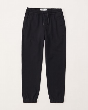 Black Abercrombie And Fitch Twills Boys Jogger | 51GMCTUIB