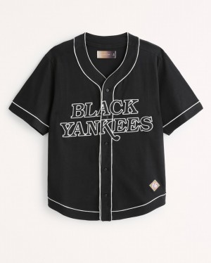 Black Abercrombie And Fitch Vol. 28 Vintage Baseball Men Shirts | 37HGBWJFE
