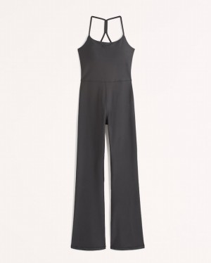 Black Abercrombie And Fitch Ypb Sculptlux Full-length Flare Women Jumpsuit | 26OVEDJYI