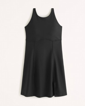 Black Abercrombie And Fitch Ypb Sculptlux High-neck Corset Mini Women Dresses | 97CIUVYNO