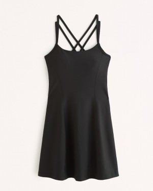 Black Abercrombie And Fitch Ypb Sculptlux Strappy-back Mini Women Dresses | 06YXPLSMR