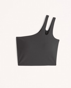 Black Abercrombie And Fitch Ypb Sculptlux One-shoulder Cutout Slim Women Tanks | 31IYANFDV
