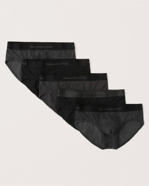 Black / Dark Grey Abercrombie And Fitch 5-pack Logo Men Underwear | 37XCGZPHD