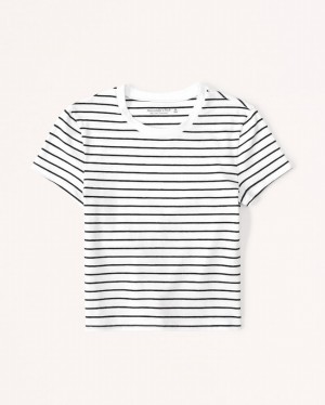 Black / Stripes Abercrombie And Fitch Essential Baby Women T-shirts | 84HKPMZJA