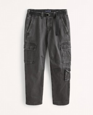 Black / Wash Abercrombie And Fitch Loose Utility Cargo Men Pants | 02TAYCZEW
