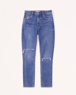 Blue Abercrombie And Fitch Curve Love High Rise Skinny Women Jeans | 37AMKZRLX