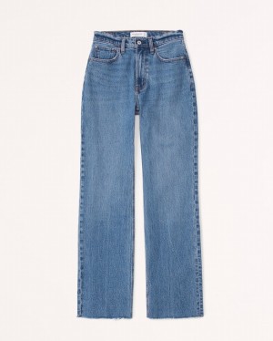 Blue Abercrombie And Fitch Curve Love High Rise 90s Relaxed Women Jeans | 50GZNKBCR