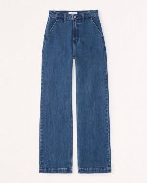 Blue Abercrombie And Fitch High Rise 90s Relaxed Women Jeans | 04RUESLNA