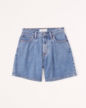Blue Abercrombie And Fitch High Rise Loose Women Shorts | 98NLVCITH