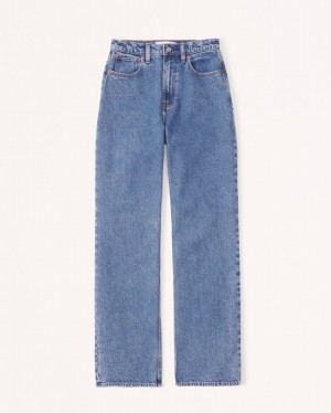 Blue Abercrombie And Fitch High Rise Loose Women Jeans | 74XQTBALW