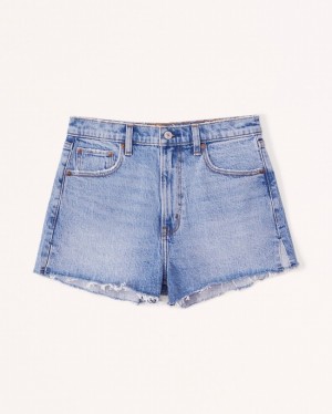Blue Abercrombie And Fitch High Rise Mom Women Shorts | 23XTSVFPM