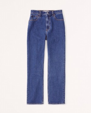 Blue Abercrombie And Fitch Ultra High Rise Ankle Straight Women Jeans | 27HVQAWSF