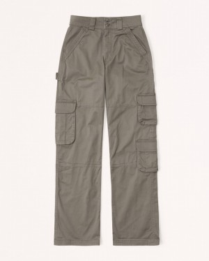 Brown Abercrombie And Fitch Relaxed Cargo Women Pants | 74PNIOGWS