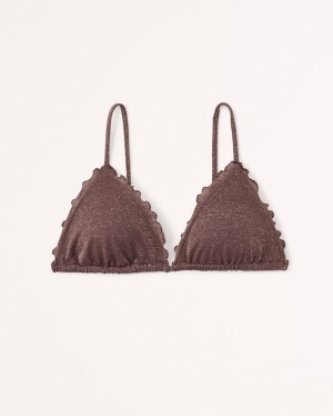Brown Abercrombie And Fitch Shimmer Triangle Women Swimwear | 51DPASRGT