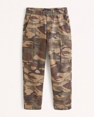 Camo / Green Abercrombie And Fitch Loose Cargo Men Pants | 30OVPXLRJ