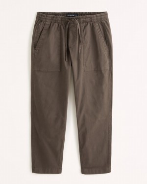 Dark Brown Abercrombie And Fitch Utility Pull-on Men Pants | 89BRYVWUE