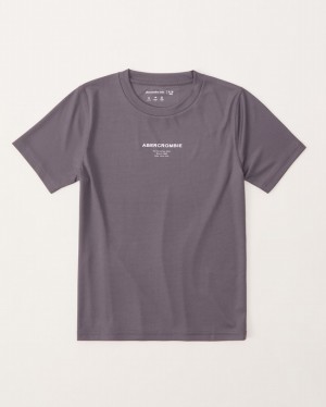 Dark Grey Abercrombie And Fitch Active Grid Logo Boys T-shirts | 68XYFJABU