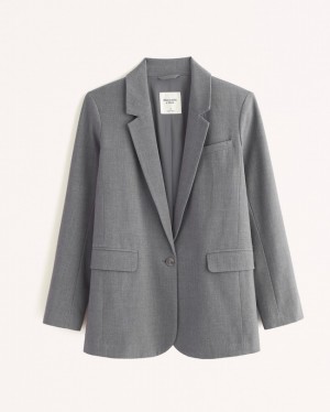 Dark Grey Abercrombie And Fitch Classic Suiting Women Jackets | 67TBMDHIG