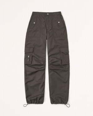 Dark Olive Abercrombie And Fitch Baggy Cargo Women Pants | 82WNAMTKP