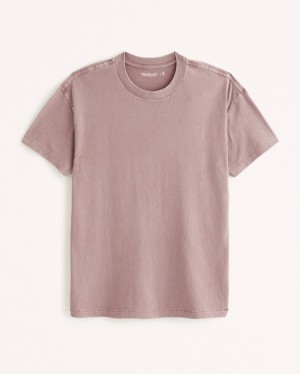 Dark Pink Abercrombie And Fitch Essential Men T-shirts | 24ZINUPSD