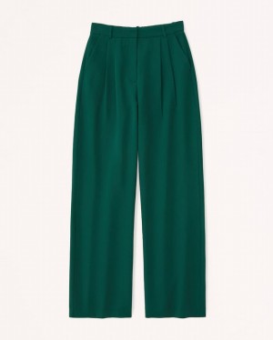 Green Abercrombie And Fitch Curve Love Sloane Tailored Women Pants | 78WZTJAHO