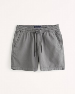 Grey Abercrombie And Fitch 6 Inch Herringbone Pull-on Men Shorts | 23NAZOIHF
