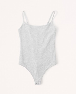 Grey Abercrombie And Fitch Cotton Seamless Fabric Cami Women Bodysuit | 96BAZGNKP
