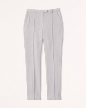 Grey Abercrombie And Fitch Slim Tailored Women Pants | 23FITUAQC