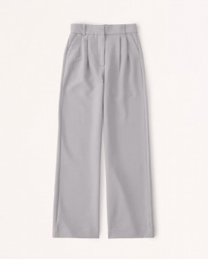 Grey Abercrombie And Fitch Sloane Tailored Women Pants | 27DWQXFER