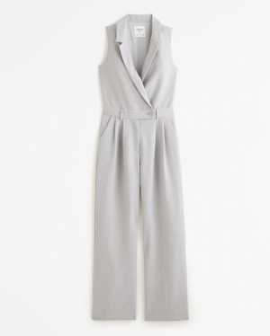 Grey Abercrombie And Fitch Sloane Women Jumpsuit | 89SGNQCHP