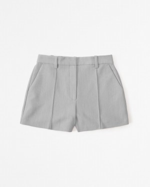 Grey Abercrombie And Fitch Ultra High Rise Tailored Women Shorts | 96JIKEGXS