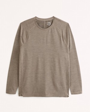 Grey Abercrombie And Fitch Ypb Sweatwik Long-sleeve Men T-shirts | 51LWASMGJ