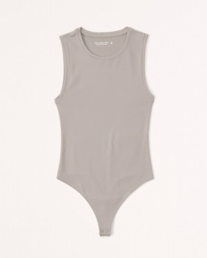 Grey / Brown Abercrombie And Fitch Seamless Fabric Women Bodysuit | 79CKFDBOL