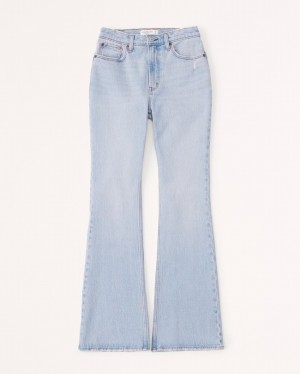 Light Blue Abercrombie And Fitch Curve Love High Rise Vintage Flare Women Jeans | 94FTYCKUD