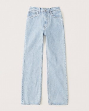 Light Blue Abercrombie And Fitch High Rise 90s Relaxed Women Jeans | 50MHUCNXB