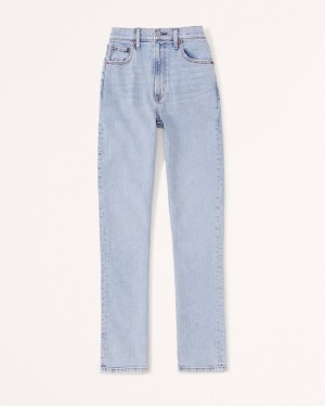 Light Blue Abercrombie And Fitch Ultra High Rise 90s Slim Straight Women Jeans | 06YIFOTPW