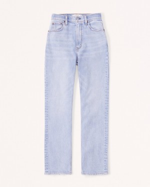 Light Blue Abercrombie And Fitch Ultra High Rise Ankle Straight Women Jeans | 06ROSTFWV